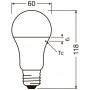 dimensões Lampada LED E27 13W LEDVANCE