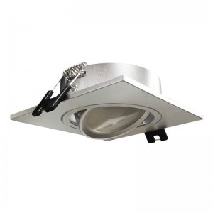 Aro downlight encastrável, quadrado e basculante GU10, MR16