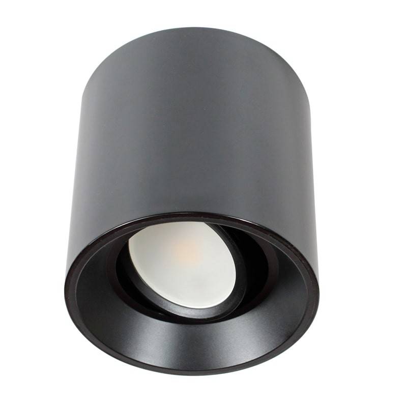 Luminária de teto em policarbonato - orientável - preta