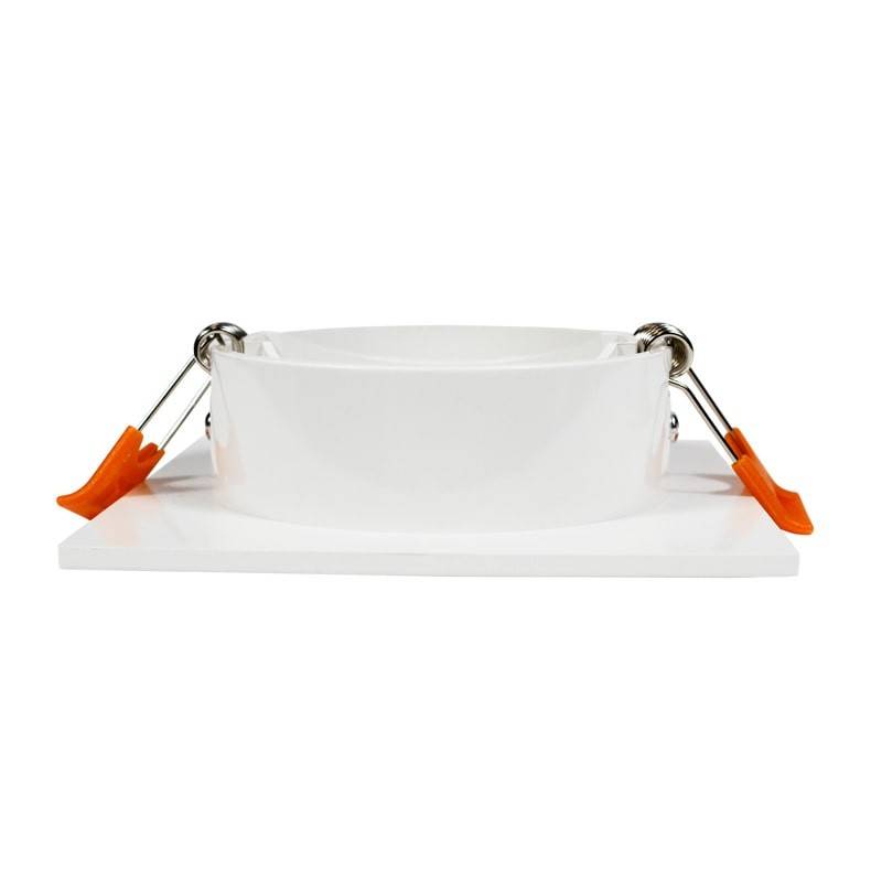 Aro downlight encastrável, quadrado e basculante GU10, MR16