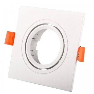 Aro downlight encastrável, quadrado e basculante GU10, MR16