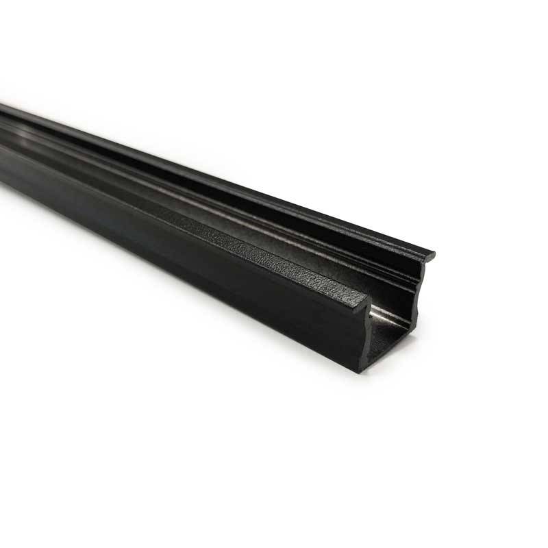 Perfil de alumínio preto para fita LED 23x15mm (2 metros)