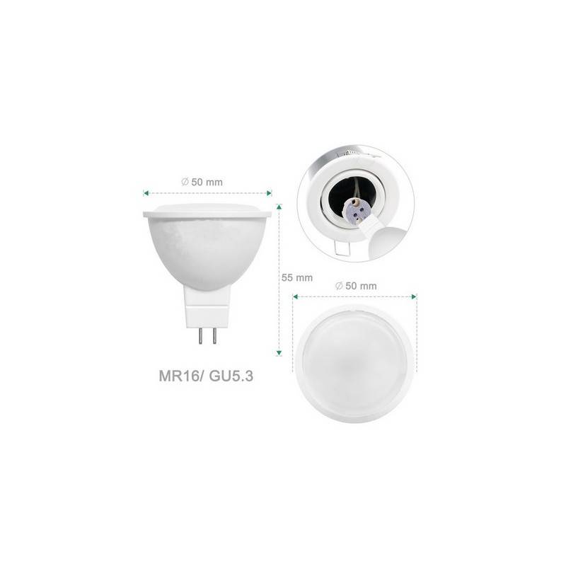 Lâmpada GU5.3 LED MR16 10-30V 5W