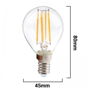 Lâmpada LED de filamento esférico E14 G45 5W