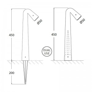Luminária bolardo para caminhos LED STEVEN Fumagalli G9 IP67