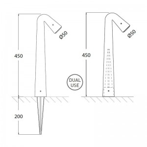 Luminária bolardo para caminhos LED STEVEN Fumagalli G9 IP67