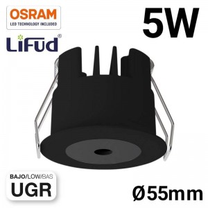 Downlight mini encastrável LED 5W Baixo UGR 55x43,1mm