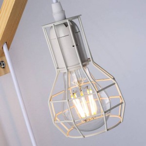 Aplique de parede de madeira com jaula "MICA" lâmpada LED incluída
