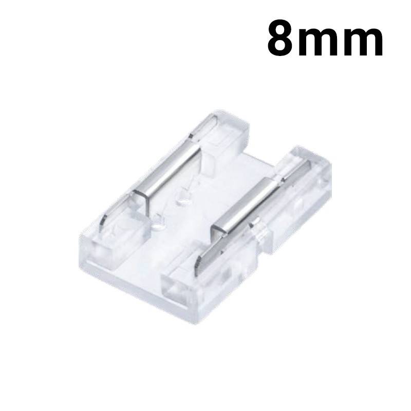 Conector rápido CLIP INVISÍVEL 2 pinos União fita a fita monocolor 8mm IP20