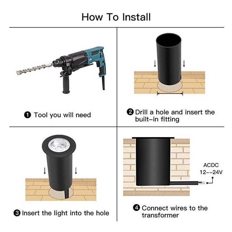 Baliza LED de encastrar 9W RGB 12V-DC IP67 Baliza LED de encastrar 9W RGB 12V-DC IP67