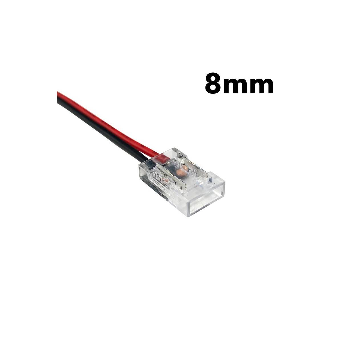 Conector para início de fita LED COB monocromática de 8mm