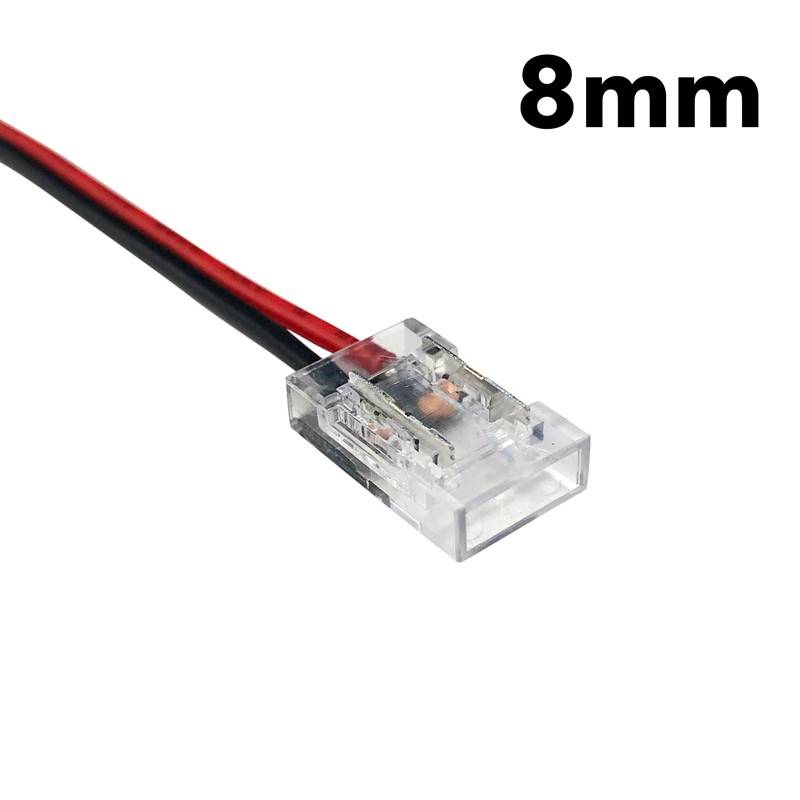 Conector para início de fita LED COB monocromática de 8mm