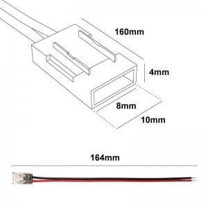 Conector para início de fita LED COB monocromática de 8mm