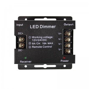 Regulador / dimmer com controle de tátil RF para fita monocolor 12 / 24V 24A