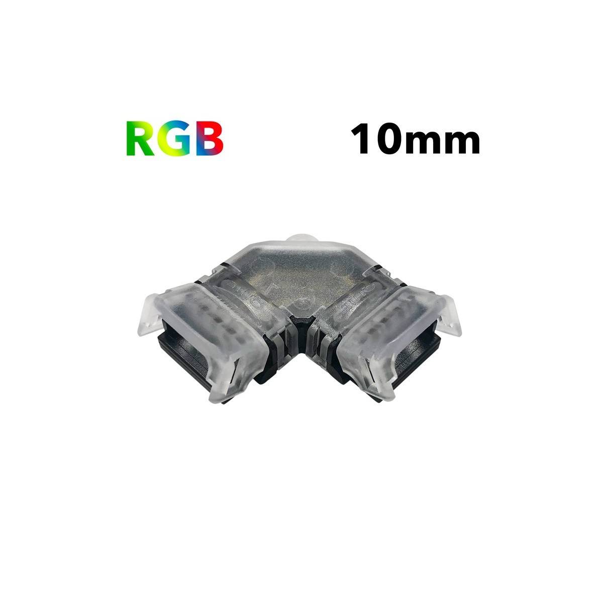 Conector "L" fita a fita LED RGB de 10mm 4pinos para esquinas