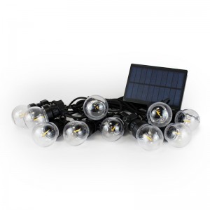 Grinalda solar LED exterior 8m com 10 lâmpadas integradas