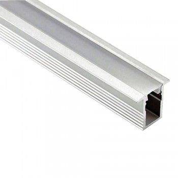 Perfil de alumínio 13x12mm para encastrar (2m) especial para fita LED de 5mm Perfil de alumínio 13x12mm para encastrar (2m) especial para fita LED de 5mm