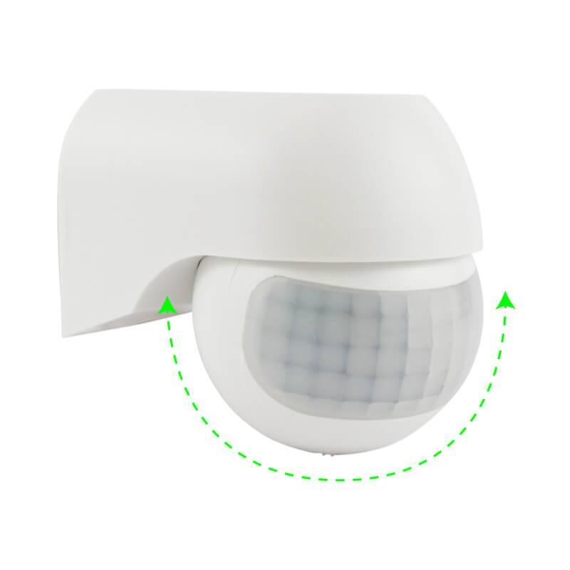 Sensor de movimento PIR infravermelho direcionável IP44