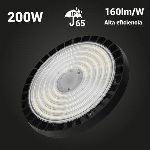 Campânula industrial UFO 200W chip  PHILIPS 1-10V Regulavel