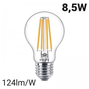 Lâmpada de incandescência LED E27 A60 8.5W | Philips Classic LEDbulb