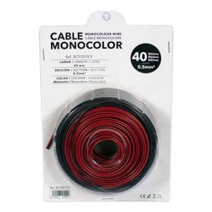 Cabo 2x0,5mm para fita LED monocor 12/24V - Rolo de 40 metros