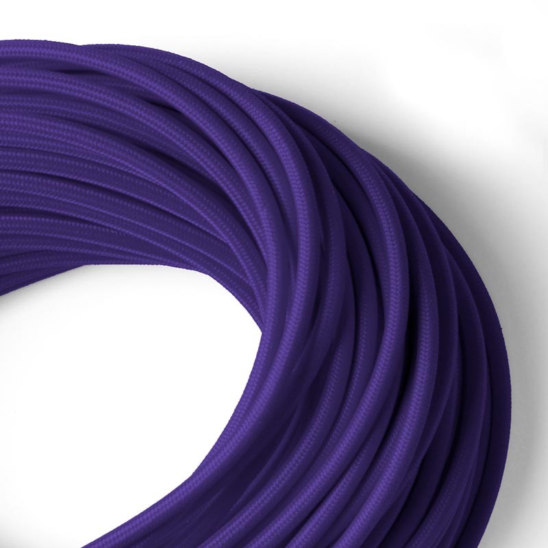 Cabo eléctrico redondo revestido com algodão Violeta Cabo eléctrico redondo revestido com algodão Violeta