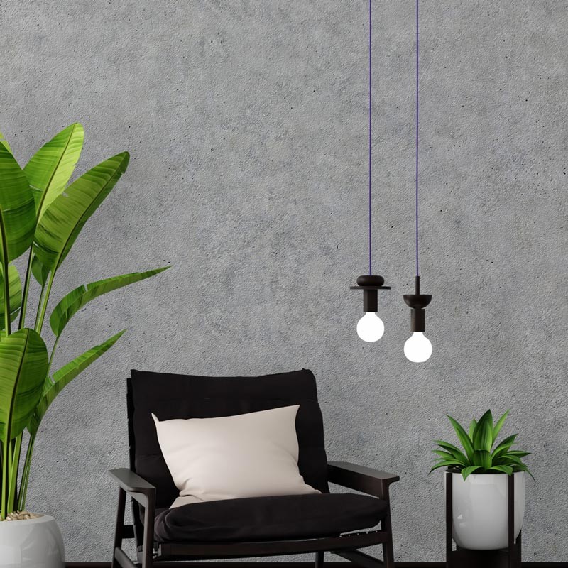 Cabo eléctrico redondo revestido com algodão Violeta Cabo eléctrico redondo revestido com algodão Violeta