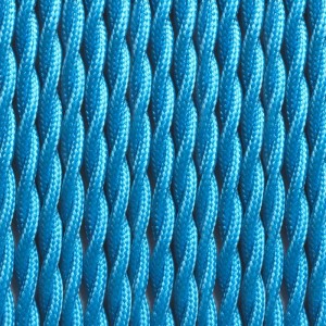Cabo eléctrico azul revestido em tecido