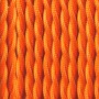 Cabo eléctrico laranja revestido em tecido
