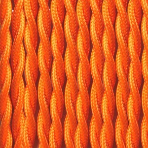 Cabo eléctrico laranja revestido em tecido