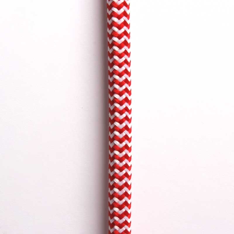 Cabo Eléctrico branco e preto ZigZag em tecido Cabo Eléctrico branco e preto ZigZag em tecido