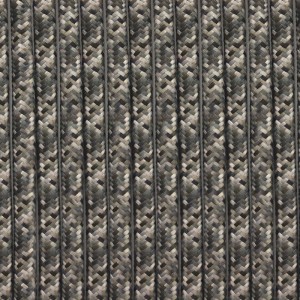Cabo eléctrico redondo de cor Onyx Tweed (preto, branco, cinzento e castanho)