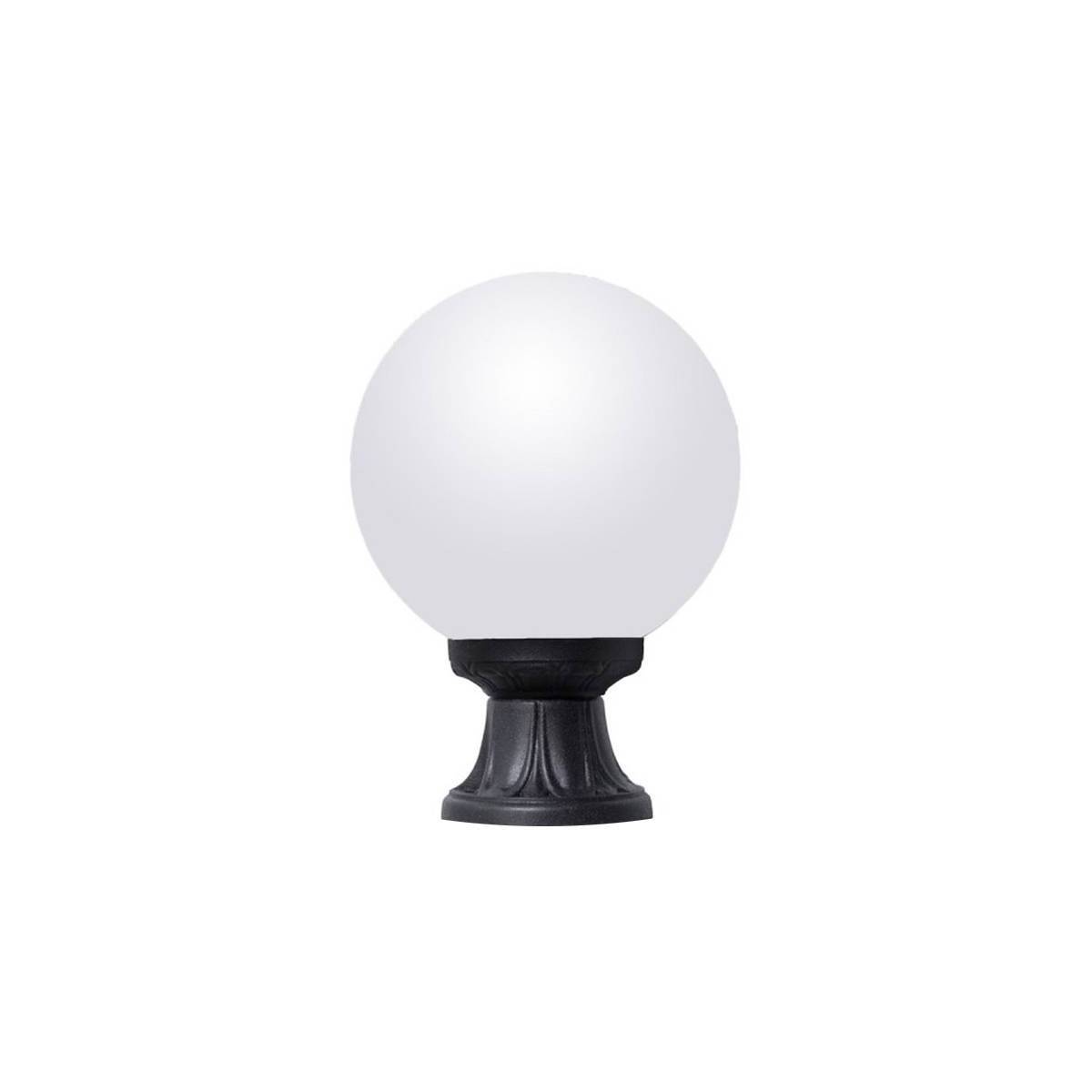 CANDEEIRO DE PÉ GLOBO DE VIDRO OPALINO FUMAGALLI MIKROLOTG250 PRETO COM CASQUILHO E27