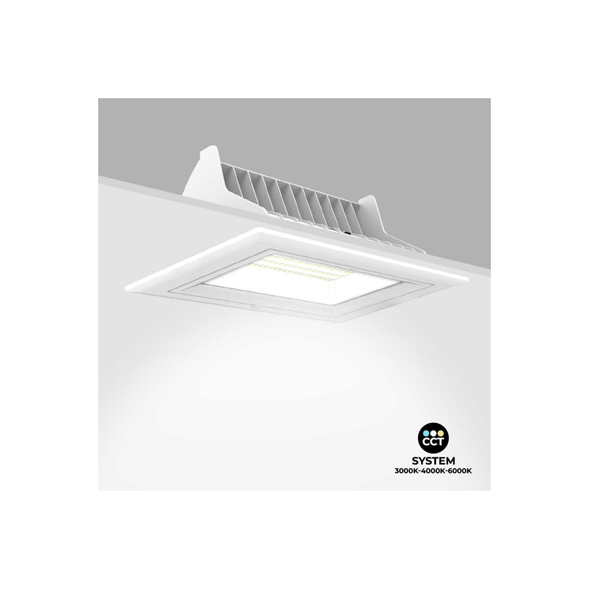 Luminárias embutidas rectangulares LED 38W 120° CCT SYSTEM