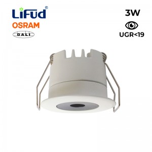 Downlight LED MINI recesso 3W baixo UGR com Driver Lifud Dali
