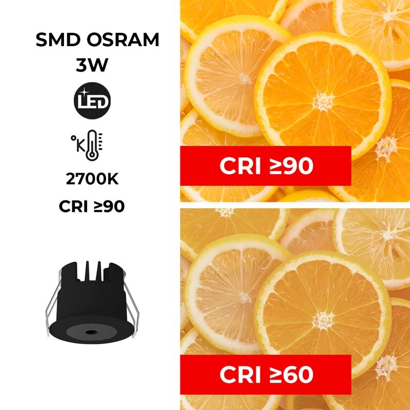 Downlight LED Mini 3W embutido LED Baixo UGR 40x32,1mm