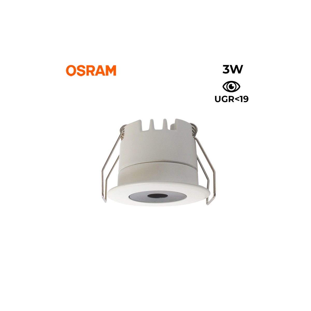 Downlight LED Mini 3W embutido LED Baixo UGR 40x32,1mm