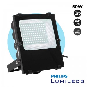Foco projetor LED 50W 5500lm IP65 - 5 anos de garantia