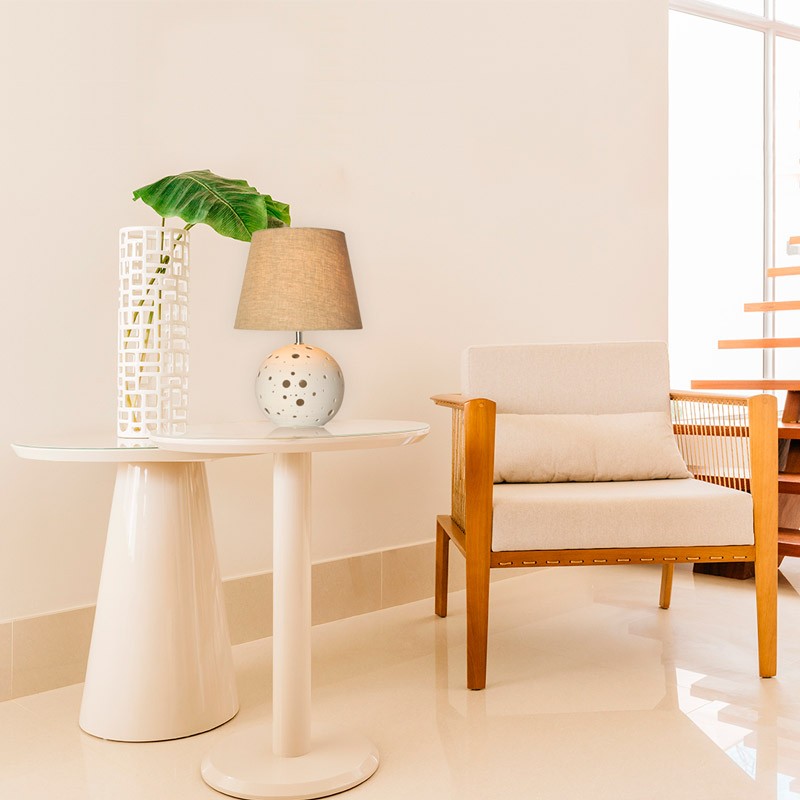 Candeeiro de mesa de porcelana
