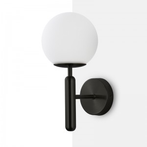 Aplique de parede moderno com bola de cristal "ELSA" - suporte na cor preta