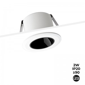 Downlight LED Mini encastrável 2W baixo UGR IP20