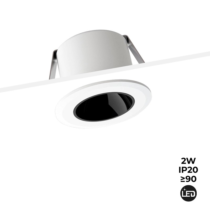 Downlight LED Mini encastrável 2W baixo UGR IP20