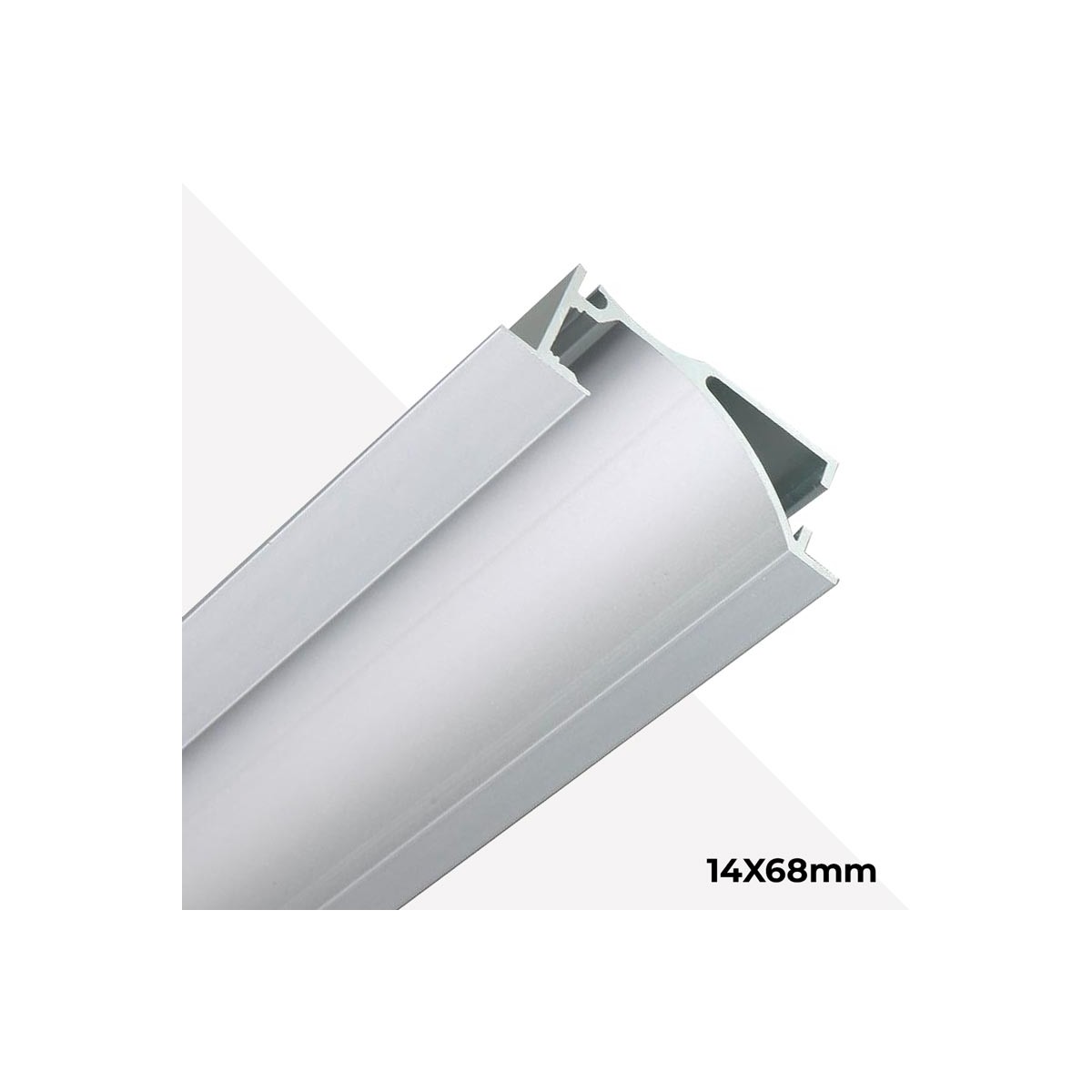 Perfil de alumínio para iluminação indirecta 14x68mm (2mt)