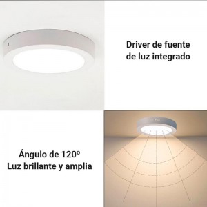 Luz de tecto LED montada à superfície 24W High Efficiency