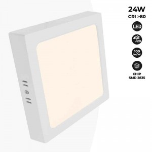 Candeeiro de teto LED quadrado de superfície 24W