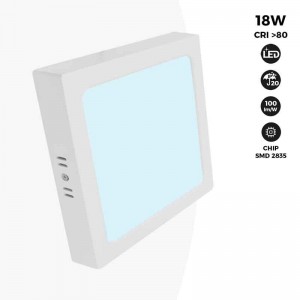 Plafón LED quadrado de superfície 18W Alta Eficiência