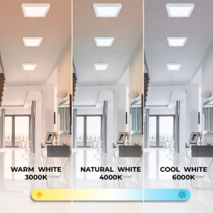 Plafón LED quadrado de superfície 18W Alta Eficiência