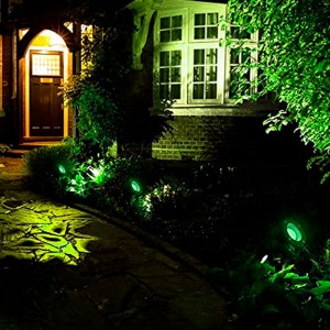 Kit Iluminação de Jardim impermeável + com lâmpada GU10 LED 5W verde