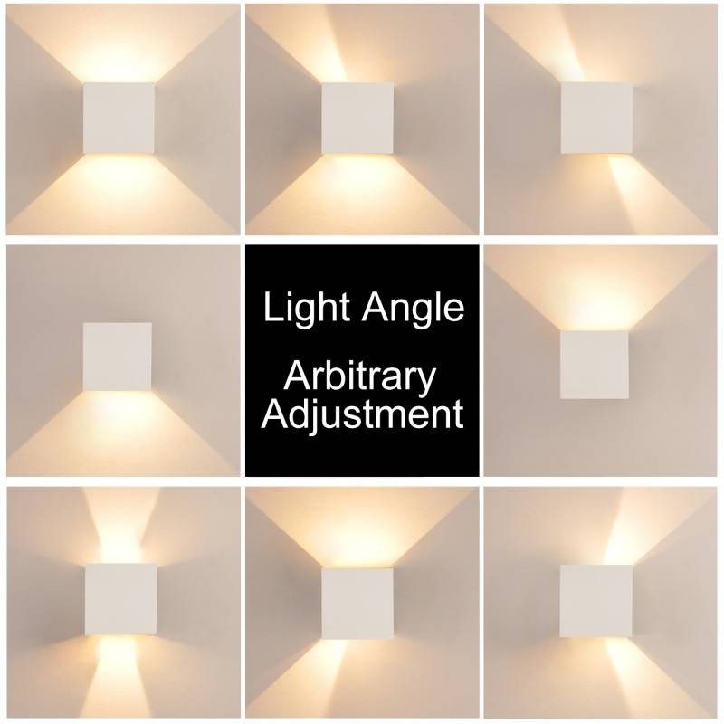 Pacote de 2 candeeiros de parede "KURTIN" 6W de abertura de luz ajustável Pacote de 2 candeeiros de parede "KURTIN" 6W de abertura de luz ajustável