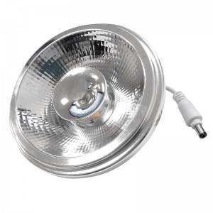 Lâmpada LED AR111 GU10 12W Lâmpada LED regulável em 12° com ângulo de accionamento externo.